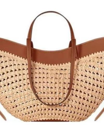 Dual-Handle Woven Straw Tote