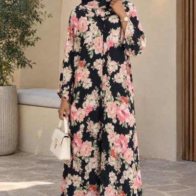 Midnight Floral Abaya