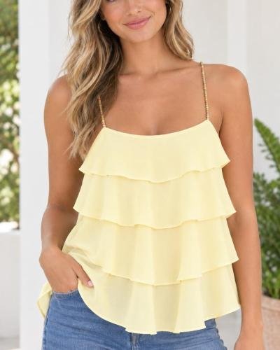 Tiered Ruffle Cami Tank Top
