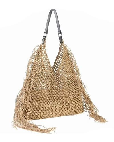 Bohemian Fringed Mesh Shoulder Bag