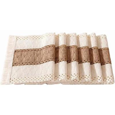 Crocheted Burlap Stripe Placemat Set