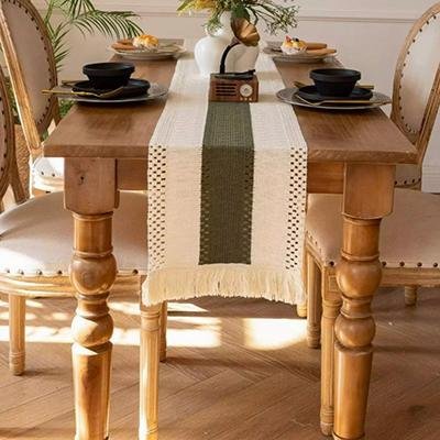 Olive Stripe Farmhouse Table Runner