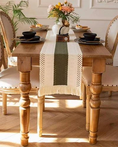 Olive Stripe Farmhouse Table Runner